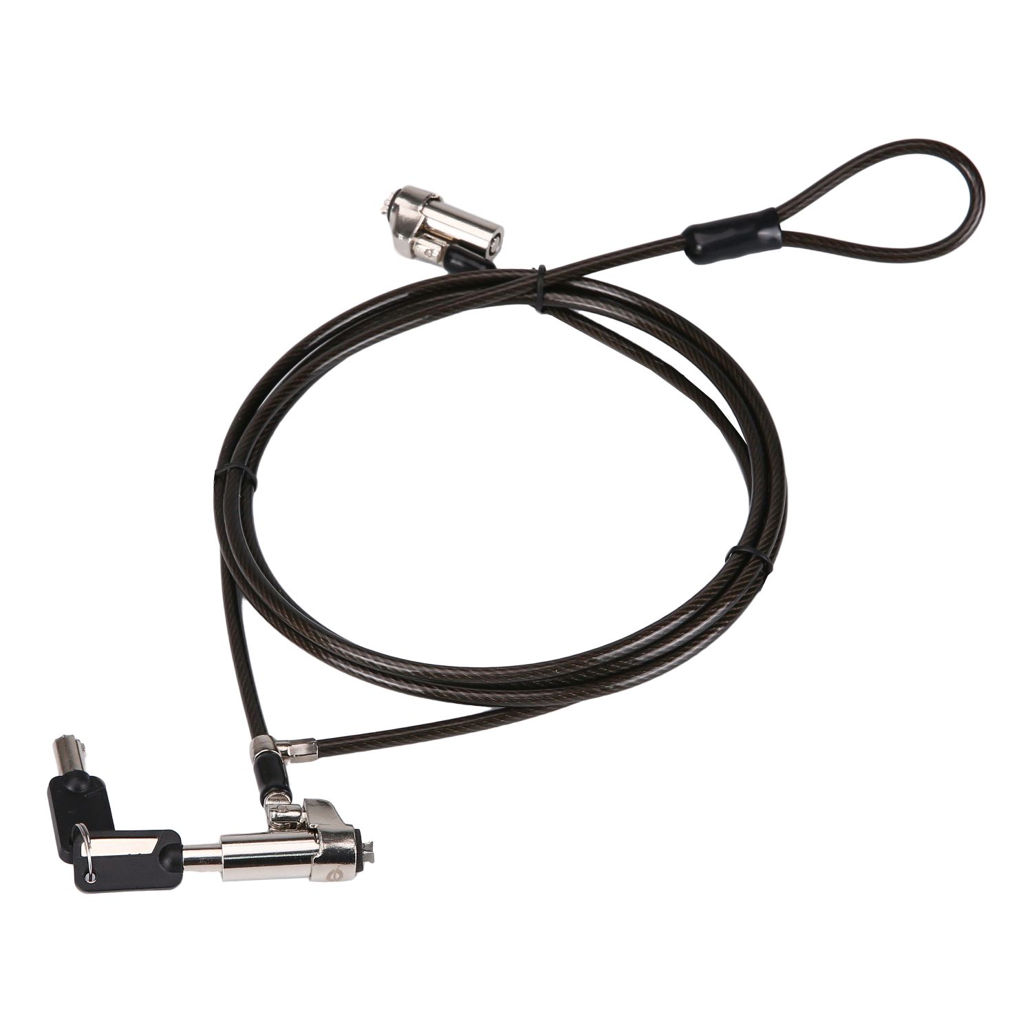 CUSTODIO02BNTM - Cable de Seguridad Conceptronic CUSTODIO02BNTM Doble Cabezal Nano Slot con Llave Compatible Llave Maestra. Negro (CUSTODIO02BNTM)