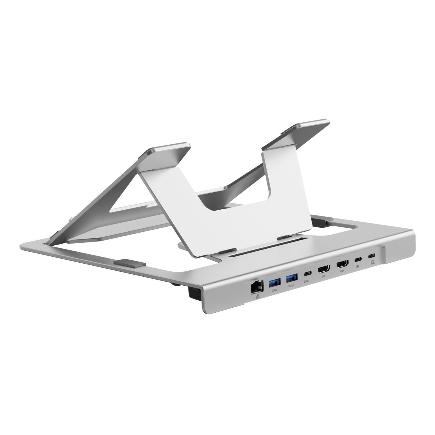 DONN35S - Docking Station USB-C con Soporte para port�til Conceptronic DONN35S HDMI 4K USB-A 3.0 RJ45 Power Delivery 100W Gris (DONN35S)