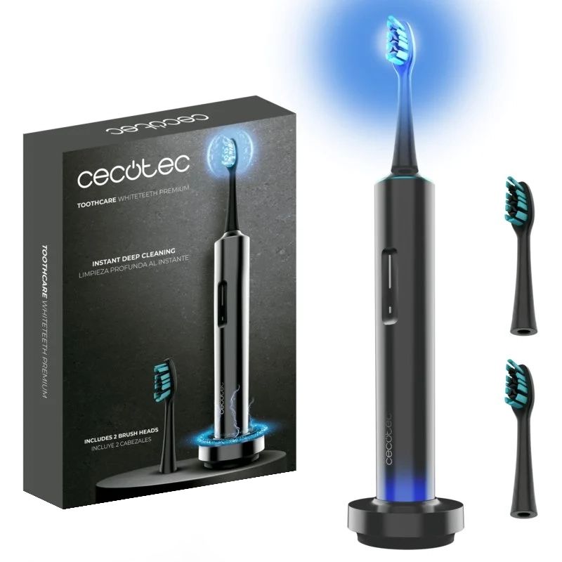 A01_EU01_122537 - Cepillo de Dientes El�ctrico Cecotec Whitening Tech ToothCare WhiteTeeth Premium, 4Modos Cabezales LED Azul IPX7 180D�as, (A01_EU01_122537)