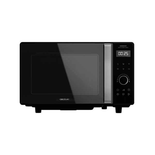 01405 - Microondas Cecotec GrandHeat 2500 Flatbed Touch Negro, sin Plato Digital de 800W, Capacidad 25L, Panel de Control T�ctil, 8 Funciones Preconfiguradas, Temporizador, Bloqueo de Seguridad. (01405)
