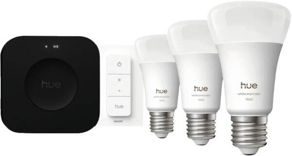 929003853503 - Philips Hue Blanco y Color Ambiance es un kit de iluminaci�n inteligente con 3 bombillas LED E27 RGB+W, Hue Bridge y regulador. Permite controlar la iluminaci�n desde la app, ajustar colores, brillo y crear ambientes personalizados. (929003853503)