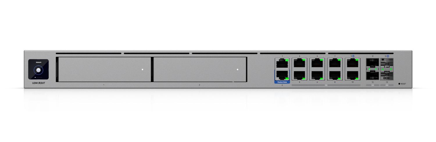 UDM-BEAST - Router Ubiquiti Cloud Gateway a hiperescala que ofrece IPS/IDS de 25Gbps, capacidad para m�s de 7500 clientes y toda la plataforma de UniFi Applications en un solo sistema. 2xGbE RJ45, 8x 10GbE RJ45, 2x10G SFP+, 2x25G SFP28. (UDM-BEAST)
