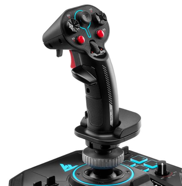2960945 - Joystick y acelerador Thrustmaster Sol-R 4 HOTAS para PC. 21 botones en el joystick, dos gatillos y mini-stick. Acelerador ajustable de 80 mm, resistencia personalizable. (2960945)
