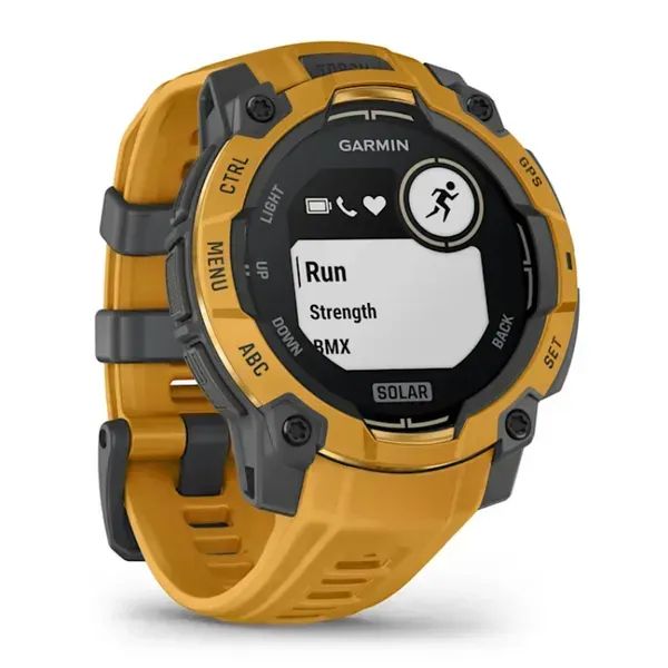 010-02934-02 - Smartwatch Garmin Instinct 3 Solar Digital T�ctil Color 1.2? 45mm LED Micr�fono/Altavoces Integrados Multideporte WiFi Bluetooth GPS ANT+ Cuerpo Amarillo/Gris Correa Amarilla (010-02934-02)