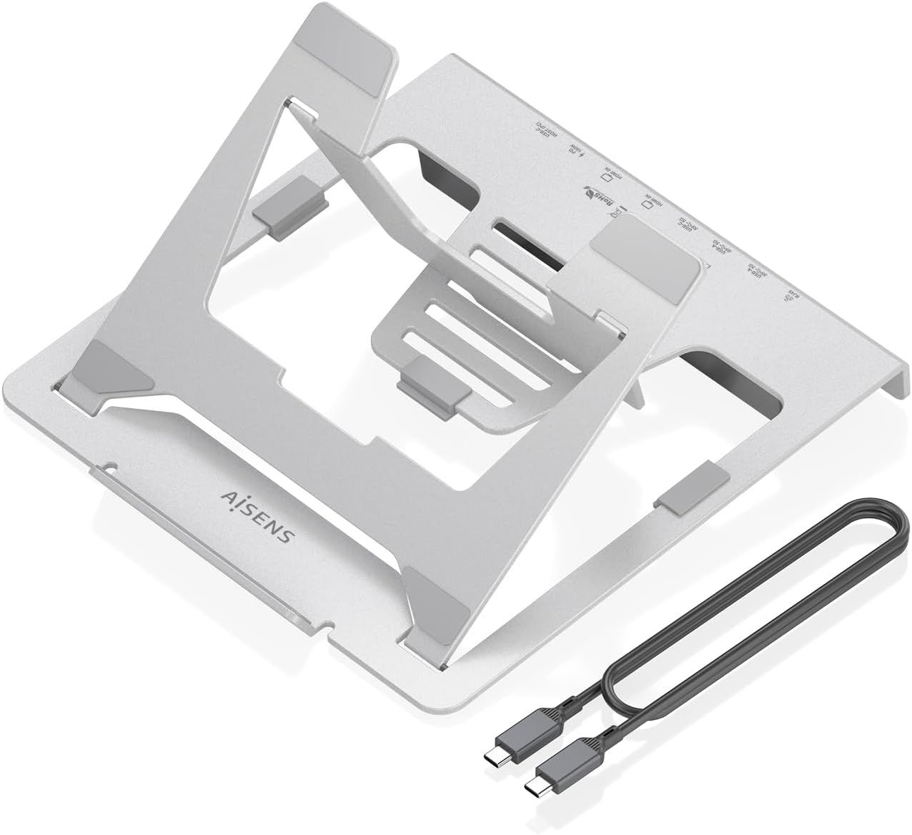 ASUC-7P046-GR - Soporte de Sobremesa AISENS Ajustable para Port�til/Tablet USB-C Docking 7en1 M�x. 3Kg Gris (ASUC-7P046-GR)