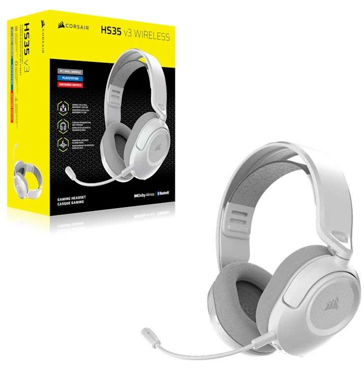 CA-9011402-WW - Auriculares+Micr�fono Gaming Corsair HS35 V3 Circumaurales Binaurales RF Wireless/Bluetooth Cable 1.8m Blanco (CA-9011402-WW)