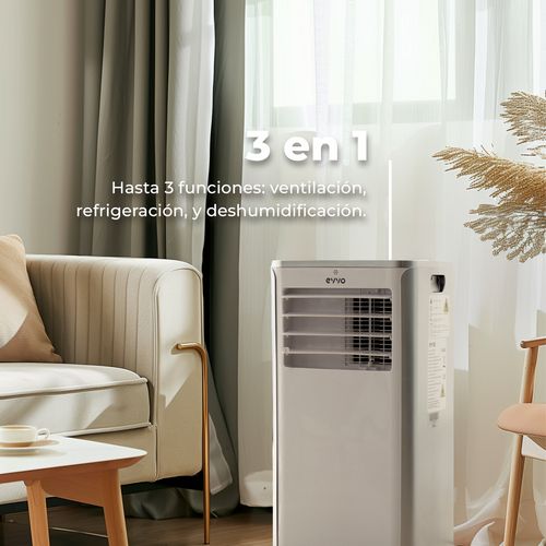V0415 - A.C. Port�til Evvo Clima P9 3en1, 2250 frigor�as, hasta 20m2, Plateado. (V0415)