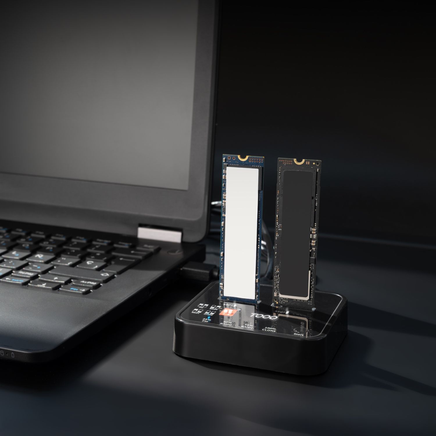 TQDS-201B - Docking TooQ SSD M2 SATA/NVMe Negro (TQDS-201B)