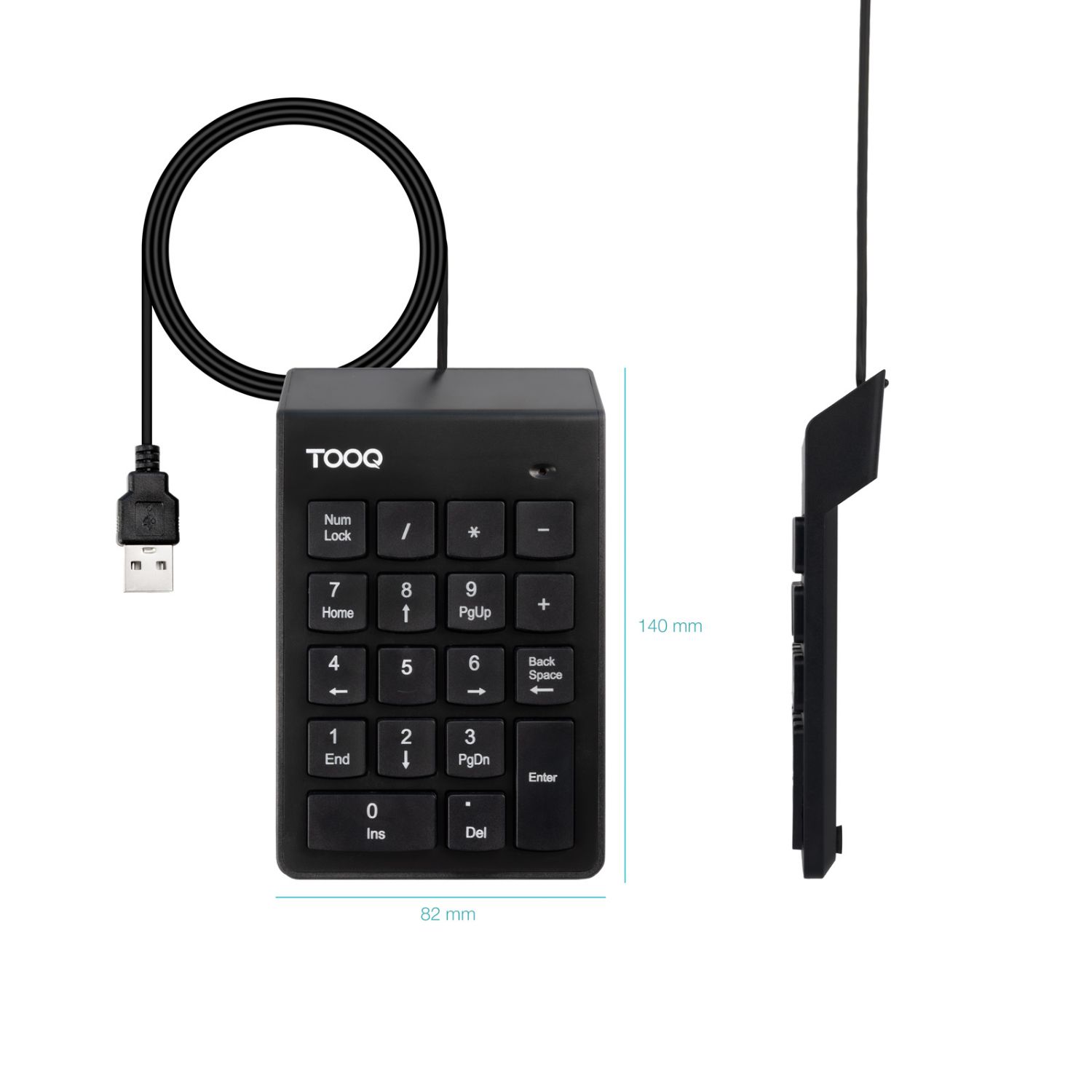 TQK-2001-B - Teclado Num�rico TooQ 19 Teclas USB Cable 1.3m Negro (TQK-2001-B)