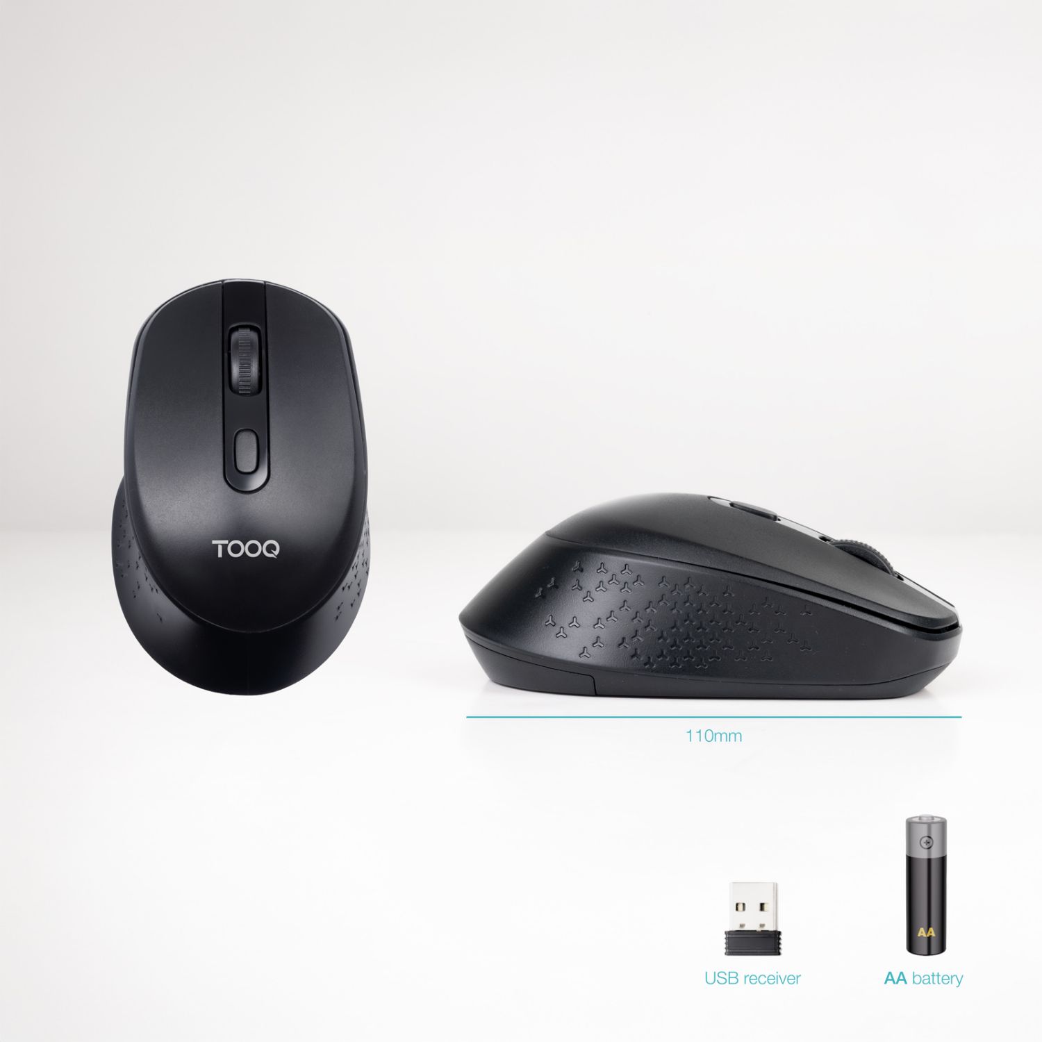 TQMW-1101-B - Rat�n TooQ Diestro �ptico RF Wireless 1600dpi 4 Botones Negro (TQMW-1101-B)