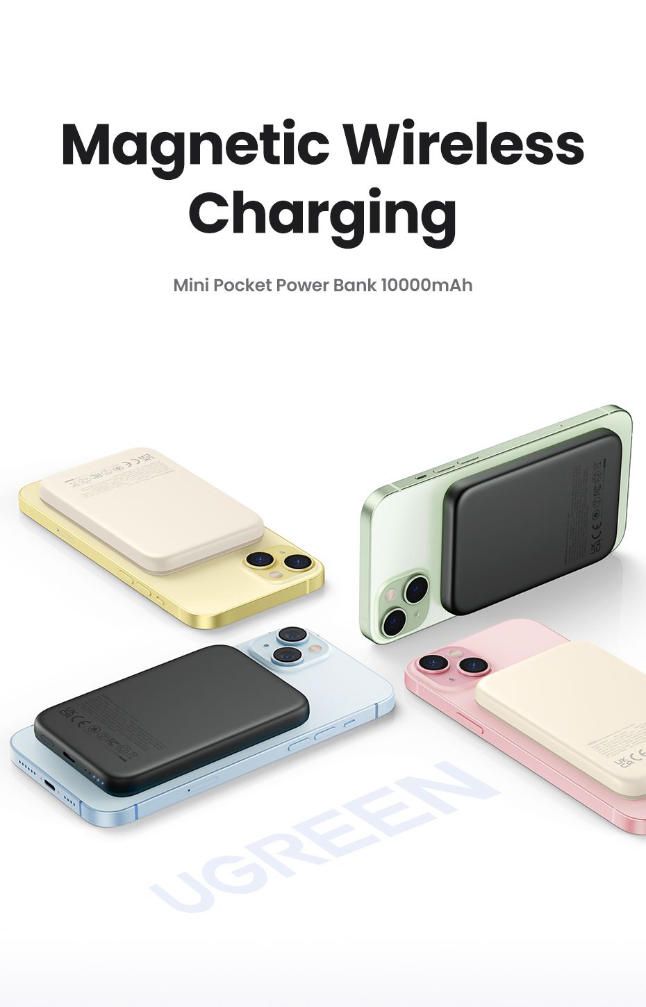 25208 - Bater�a externa Ugreen 10000mAh PD 3.0 20W Inal�mbrico Qi 1xUSB-C Beige (25208)