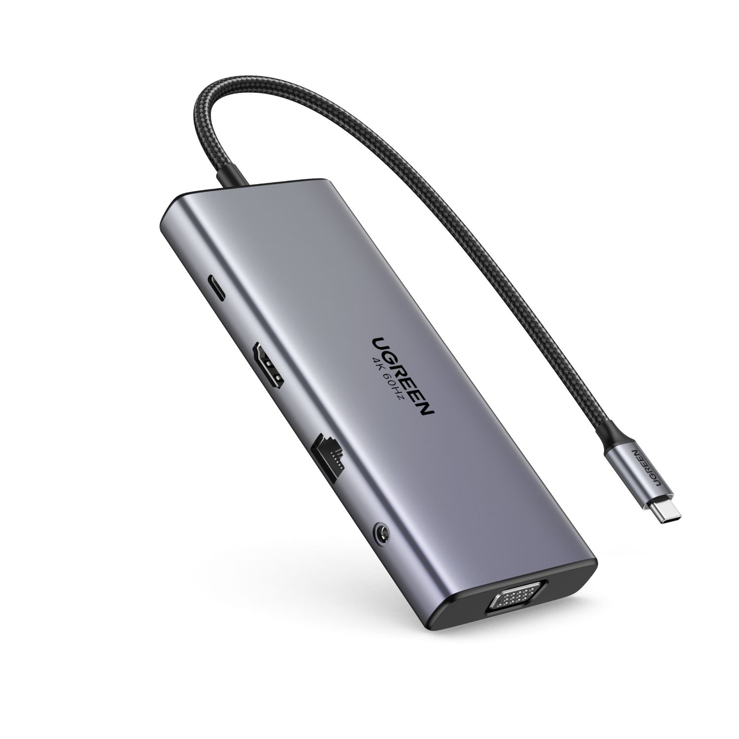 45520 - Hub Ugreen USB-C a 2xUSB-A/3xUSB-C/1xVGA/1xHDMI/1xRJ45/SD/TF Gris (45520)