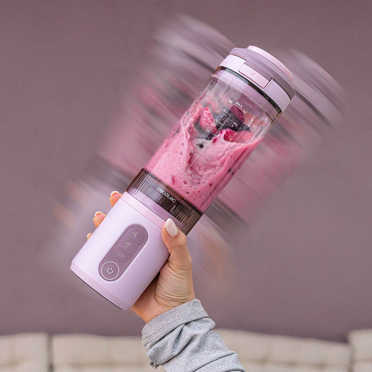 A01_EU01_123301 - Batidora de Vaso CECOTEC Power Titanium Shake2Go Lagoon 180W 600ml USB-C 3 Programas (A01_EU01_123301)