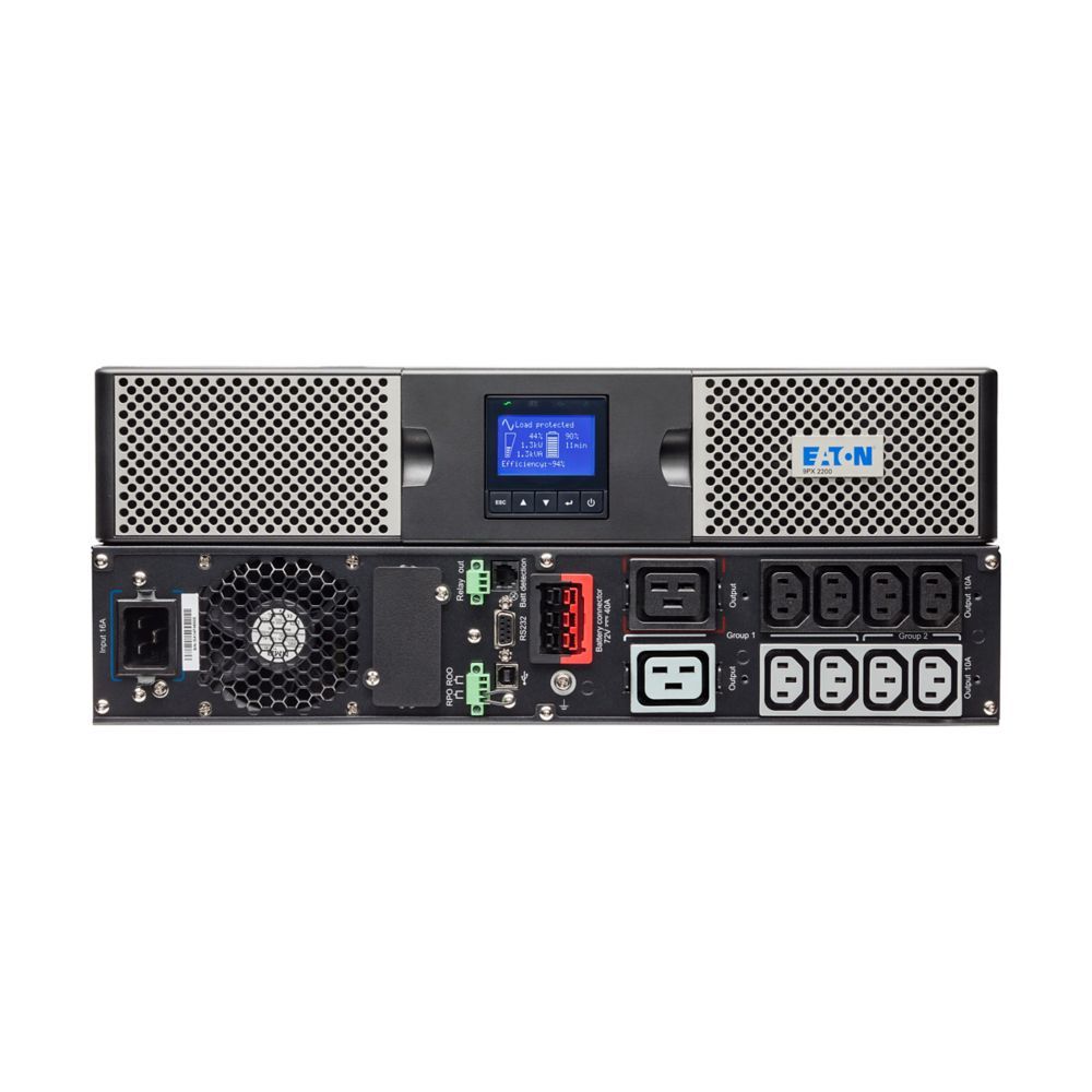 9PX2200IRT2U - S.A.I. Eaton 2200VA 2200W Pantalla LCD 10 Tomas 1xUSB 2.0 1xRS232 Rack 2U Negra (9PX2200IRT2U)