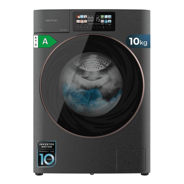 A01_EU01_112750 - Lavadora CECOTEC Bolero Wash&Dry 106950 Autodose Inverter 3D Steel Secadora Autodosis de Carga Frontal 10/6 Kg 1400rpm Clase A PAntalla 9.2