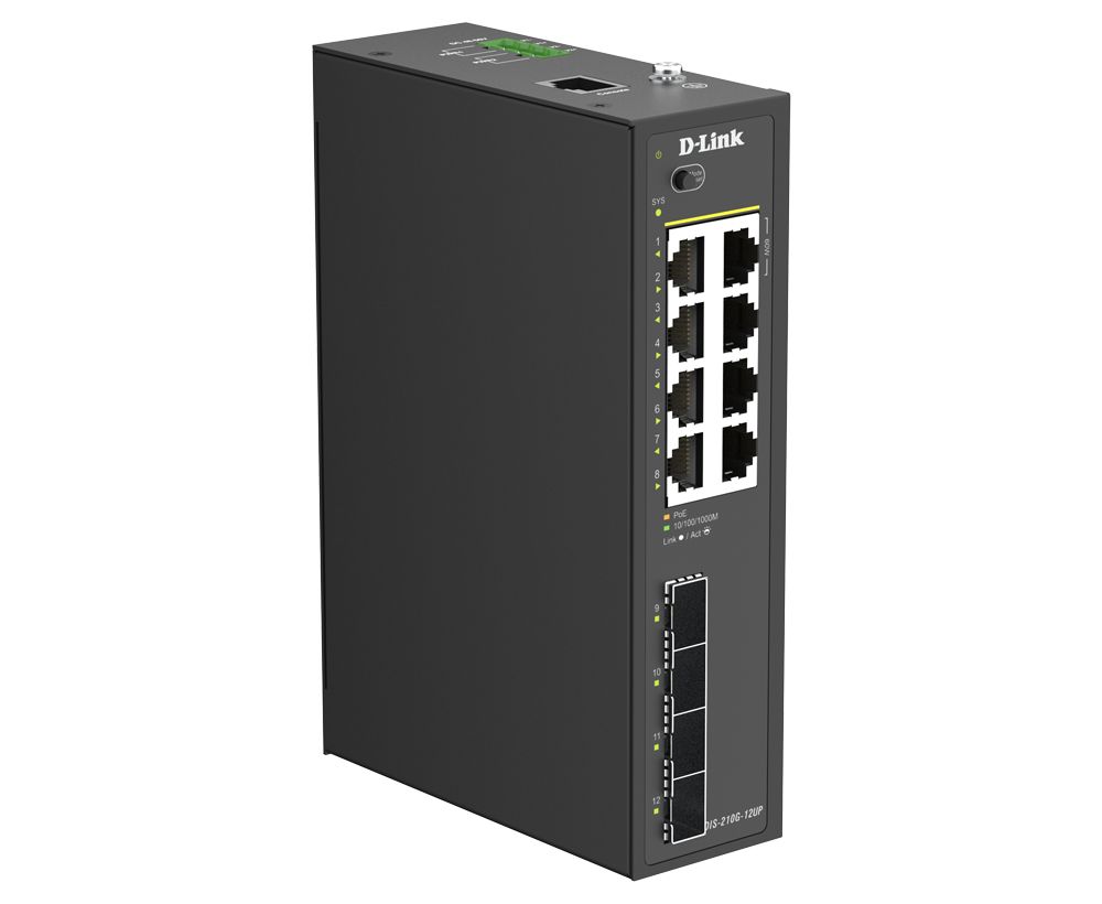 DIS-210G-12UP - Switch D-Link Gestionado L2/L3 8xRJ45 4xSFP Ethernet LAN GbE PoE++ Negro (DIS-210G-12UP)