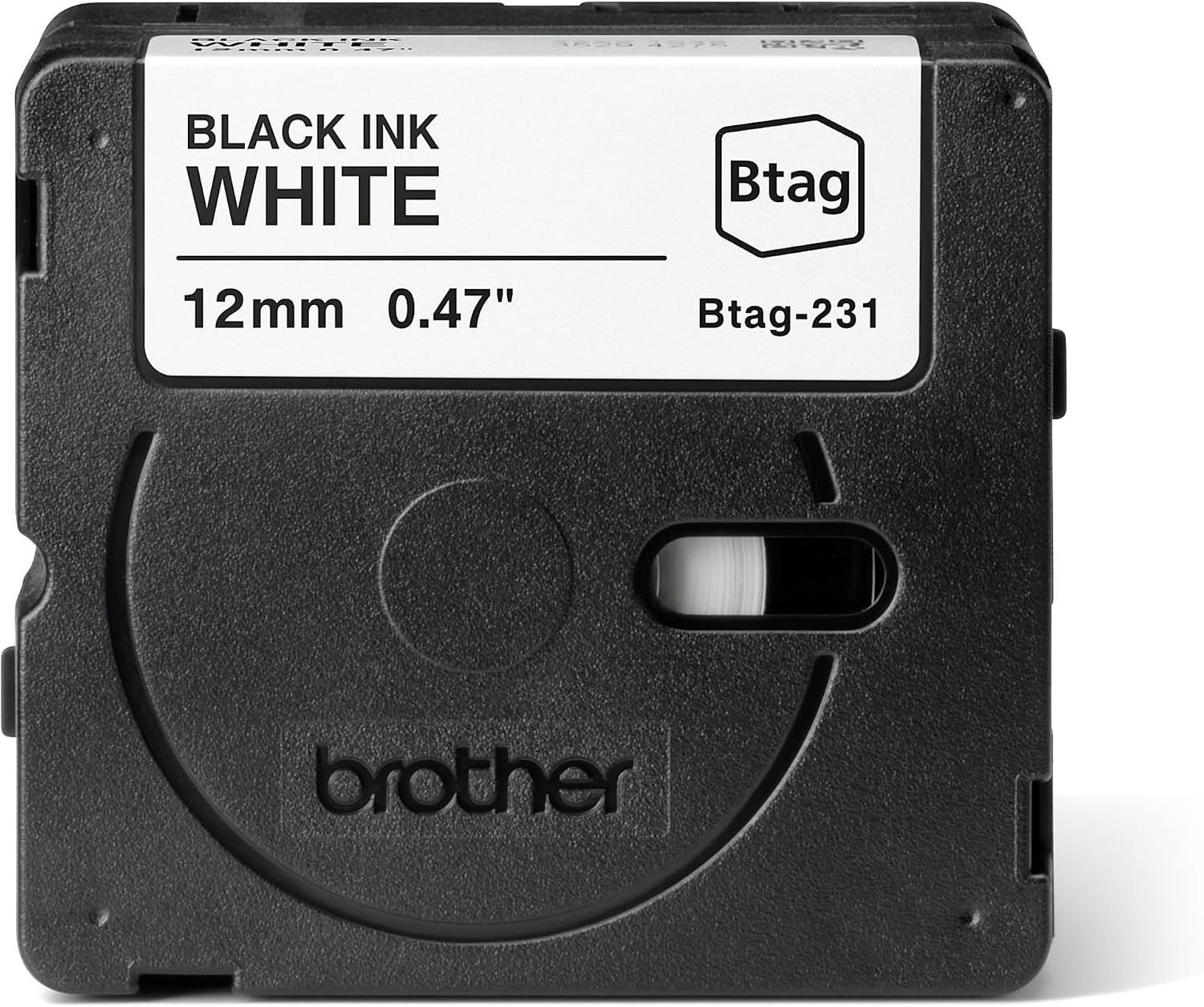Btag-231 - Cinta Brother 12mm 4m Negro sobre Blanco (Btag-231)
