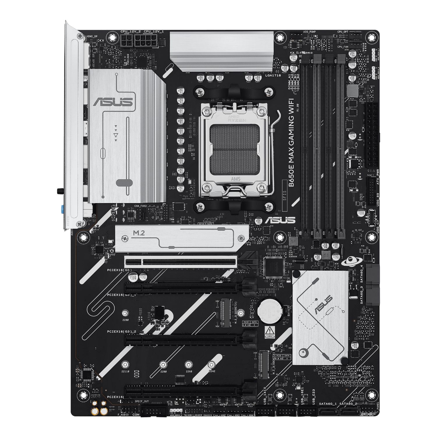 90MB1LD0-M0EAY0 - Placa base ASUS B650E MAX GAMING WIFI: (AM5) 4DDR5 M.2 SATA3 PCIe 5.0 USB DP HDMI RJ45 ATX 7.1 WiFi 6E Bluetooth Ethernet 2.5 GbE (90MB1LD0-M0EAY0)