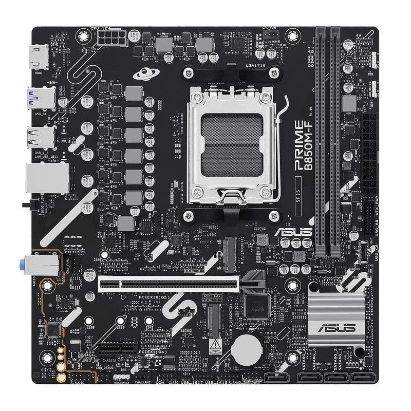 90MB1N90-M0EAY0 - Placa base ASUS PRIME B850M-F: (AM5) 2DDR5 M.2 SATA3 PCIe USB-A HDMI RJ45 mATX Ethernet GbE (90MB1N90-M0EAY0)