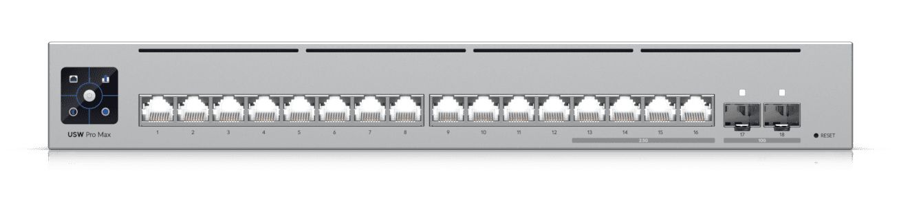 USW-PRO-MAX-16 - Switch Ubiquiti 16xRJ45 2xSFP+ Ethernet 2.5 GbE 1U Rack Gris (USW-PRO-M)