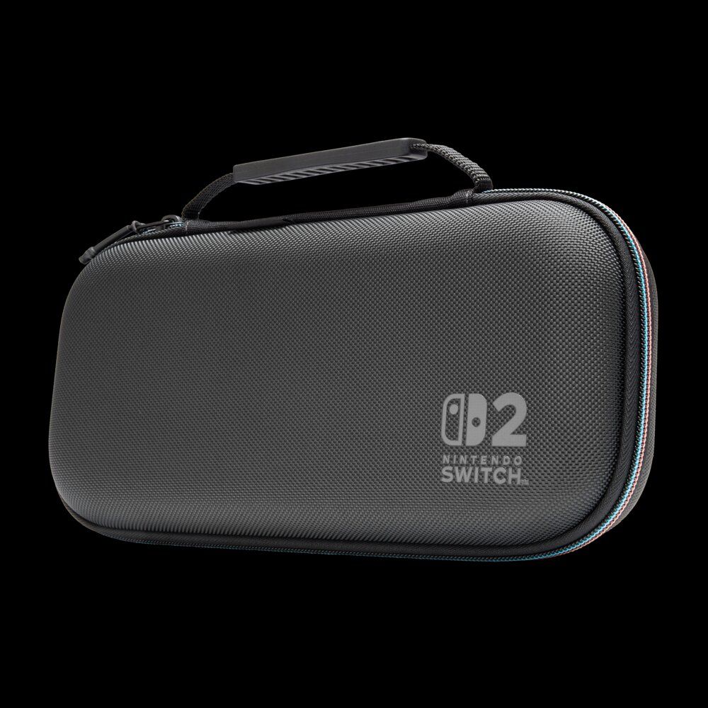NSCS0552 - Funda protectora PowerA Protection Case para Nintendo Switch 2 Carcasa rigida Soporte de juego integrado Guardado para 9 tarjetas de juego y tarjetas microSD Bolsillo de malla Interior de felpa suave Asa de transporte Negro(NSCS0552)