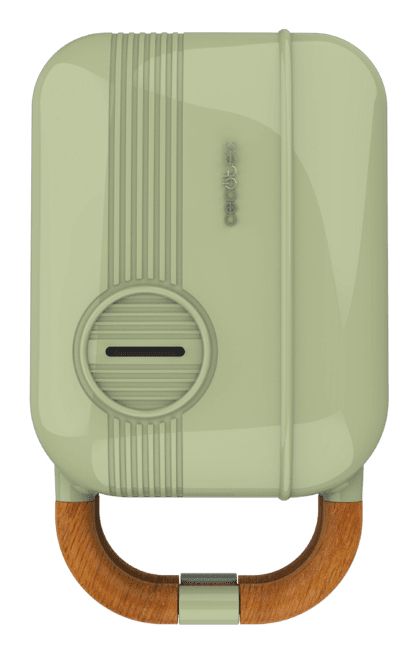 01305 - Sandwichera CECOTEC Rock'nToast Retro One 700W 3 Pares de Placas Desmontables (sandwiches, gofres, d�nuts) Asa de Tacto Fr�o Verde (01305)