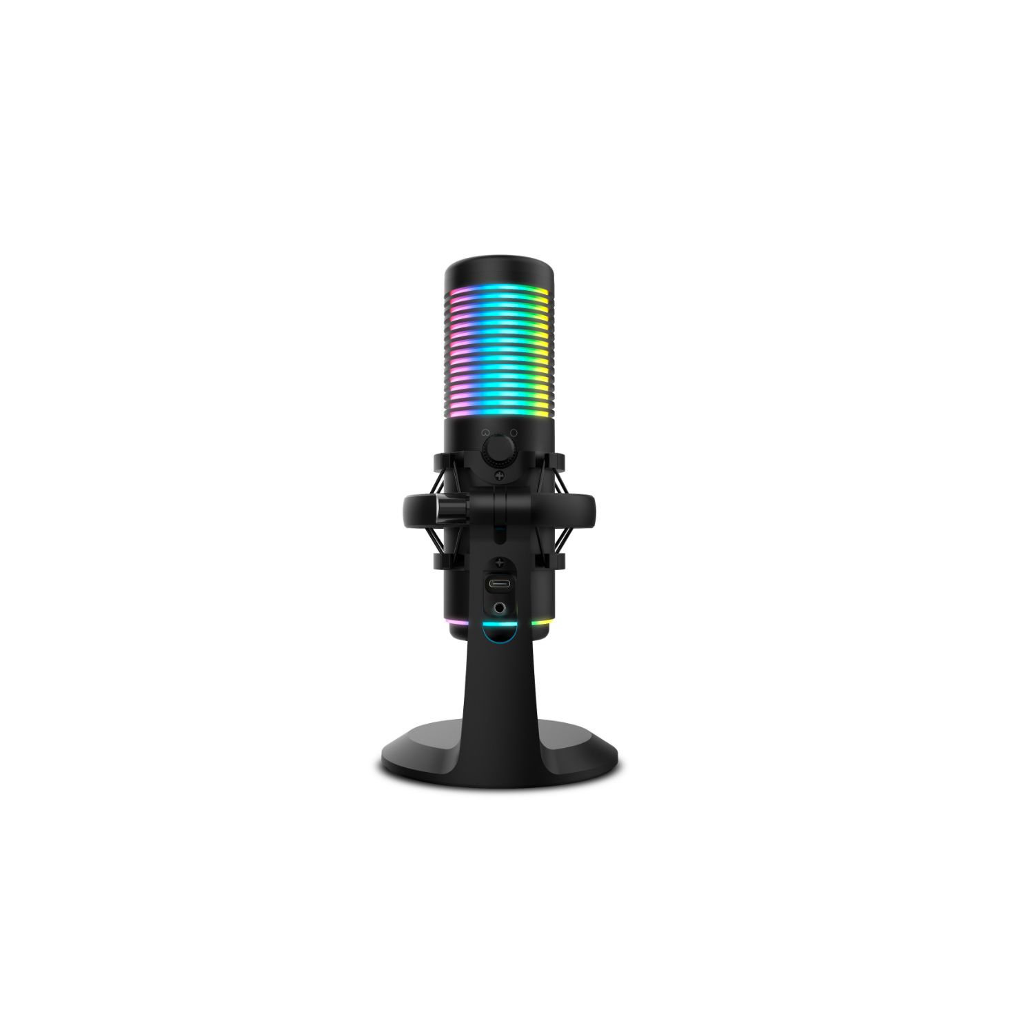 NXKROMKAZEPRO - Microfono profesional Krom Kaze Pro Kit de streaming con dos condensadores de capsula Patron cardioide u omnidireccional Incluye brazo articulado montura anti-shock filtro antipop y base de mesa Iluminacion RGB. USB y jack 3.5mm. Negro (NXKROMKAZEPRO)