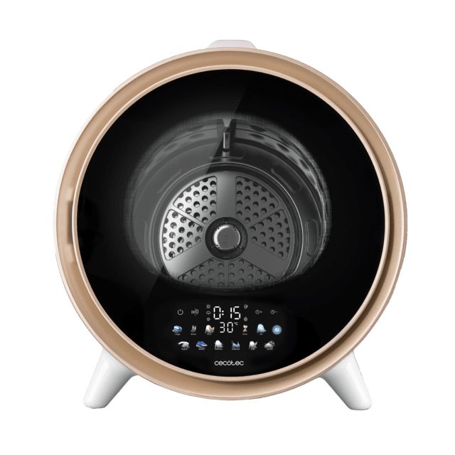A01_EU01_111290 - Mini Secadora CECOTEC Bolero DressCode Dry 3600V Gold Compacta de Evacuaci�n Capacidad 3 Kg Secado Autom�tico 12 Programas Pantalla Funci�n Vapor y UV Care Detalle Oro Cromado (A01_EU01_111290)