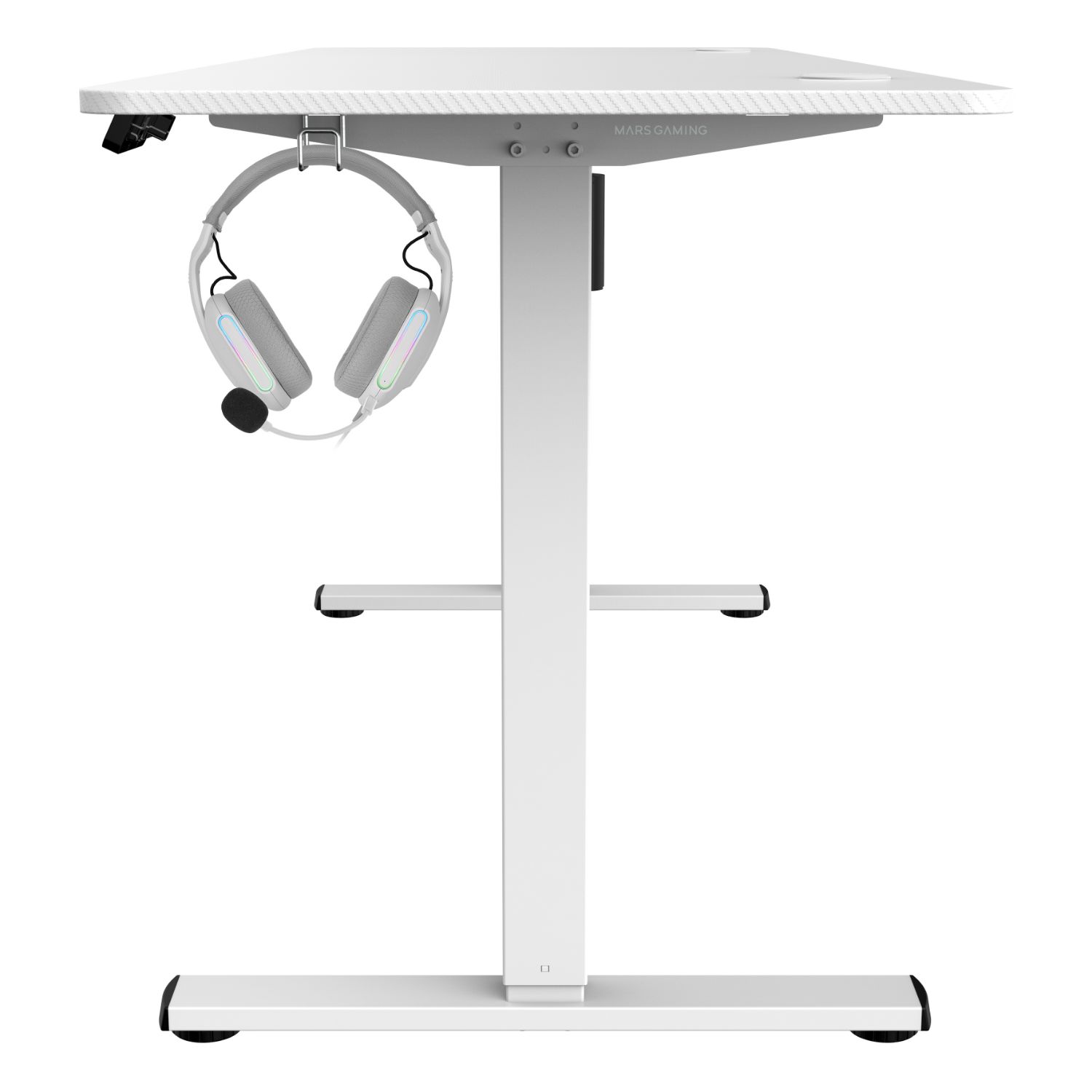 MGDERGOPRO160W - Mesa Mars Gaming 160x60x75cm El�ctrica Pasacables Gancho para Auriculares Blanca (MGDERGOPRO160W)