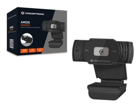 AMDIS04B - Webcam Conceptronic AMDIS04B Full HD 1080p Microfono Integrado USB 2.0 Cable 1.5m FOV 65� Negro (AMDIS04B)