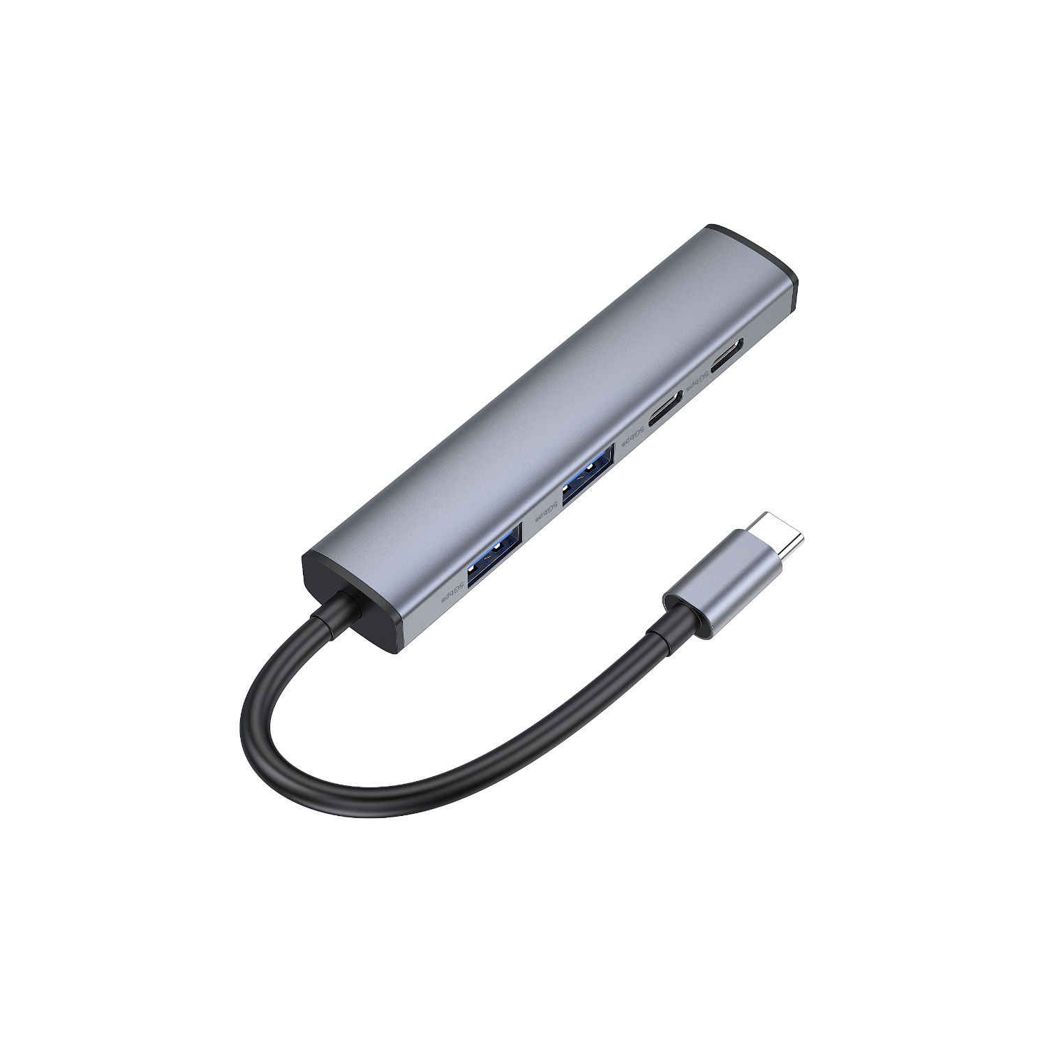 HUBBIES22G - Hub USB-C Conceptronic con 5 puertos: 2xUSB-A 3xUSB-C USB 3.2 Gen1 Power Delivery de hasta 100W Gris. (HUBBIES22G)