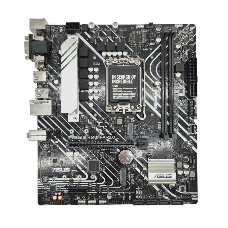 90MB1MJ0-M0EAY0 - ASUS PRIME H610M-A R2.0 Intel LGA 1700 Formato micro-ATX DDR5 PCIe 4.0 y M.2 Salidas de video DisplayPort HDMI y VGA Puerto USB 3.2 Gen 2 (90MB1MJ0-M0EAY0)