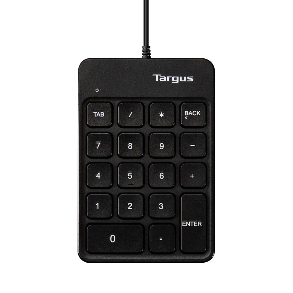 AKP13GL - Teclado Numerico Targus Con Cable USB Diseno Ergonomico Inclinado Plug&Play Sistemas Windows Y Compatible con Mac. Negro(AKP13GL)