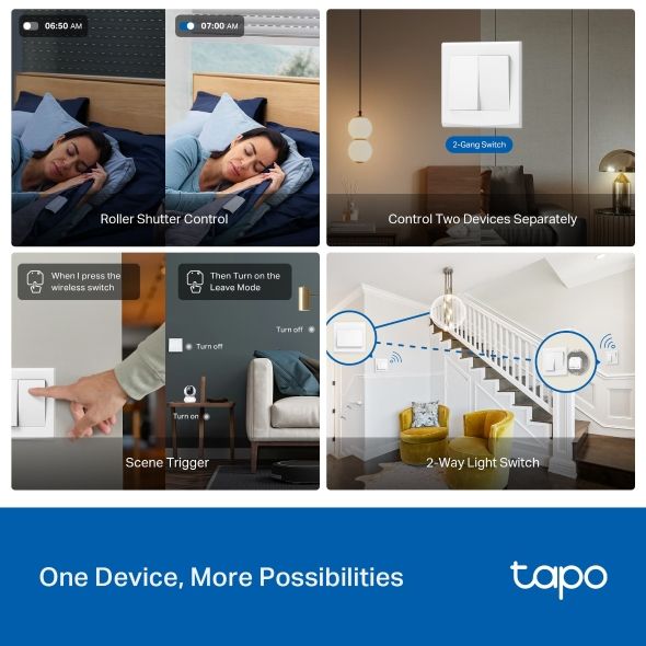 TAPO S112 - TP-Link Tapo S112. M�dulo interruptor inteligente, controlar luces y otros dispositivos el�ctricos desde la aplicaci�n Tapo o mediante. Automatiza encendido y apagado, crear horarios y temporizadores. Supervisi�n del estado del dispositivo.(TAPO S112)