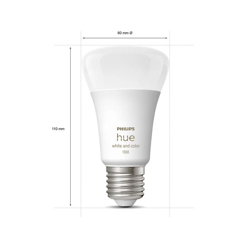 929002468810 - Philips Hue White & Color Ambiance. Bombilla LED inteligente con iluminaci�n RGB+W (blanco y colores), regulable y controlable desde la app Philips Hue.Crea ambientes personalizados, programar horarios y ajustar brillo, tono y escenas.(929002468810)