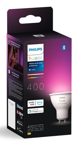 929003666501 - Philips Hue. Bombilla LED inteligente con iluminaci�n RGB+W regulable y controlable desde la app Philips Hue. Permite personalizar ambientes, ajustar brillo, colores y crear escenas de iluminaci�n.(9290036665)
