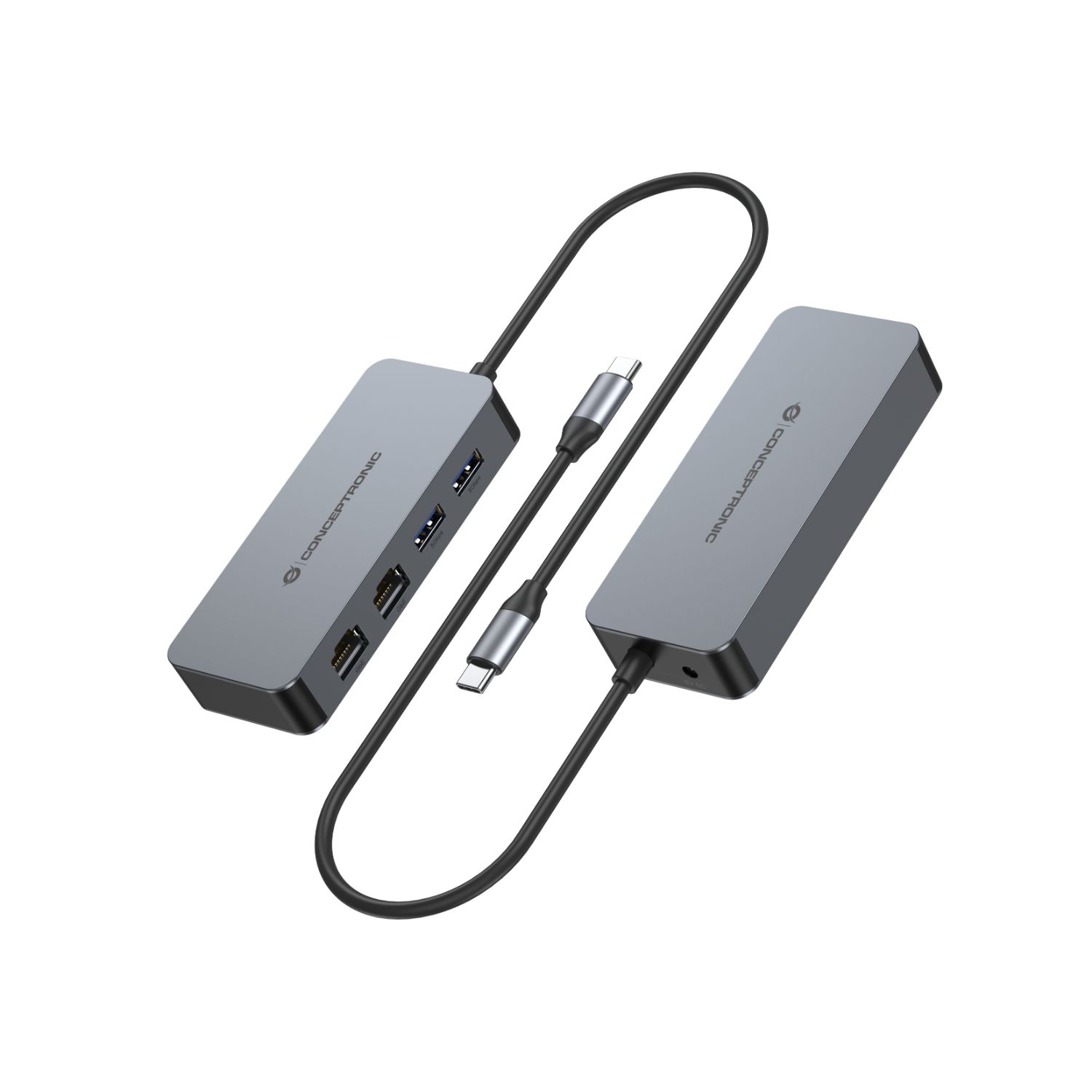 ABBY24G - Adaptador USB CONCEPTRONIC USB-A a 2xRJ45 Ethernet LAN GbE Cable 0.3m Gris (ABBY24G)