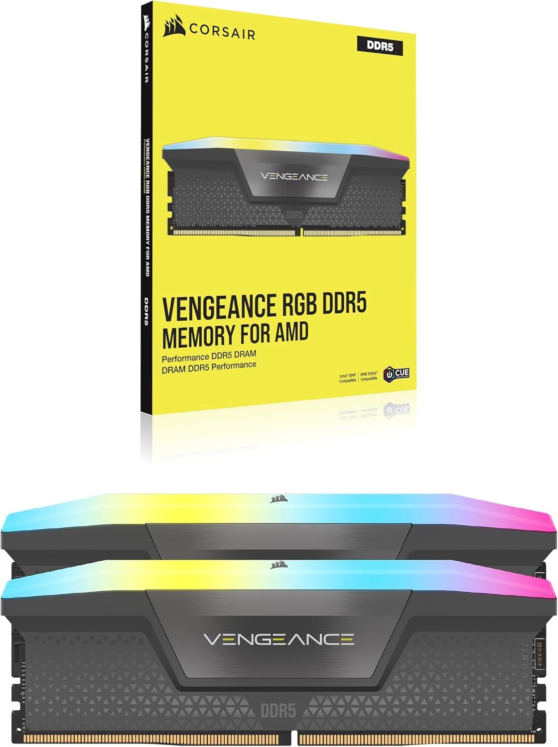CMH16GX5M2B5200Z40 - M�dulo Corsair Vengeance DDR5 16Gb (2�8Gb) 5200 MT/s RGB 288-pin DIMM CL40 1.25V PC (CMH16GX5M2B5200Z40)