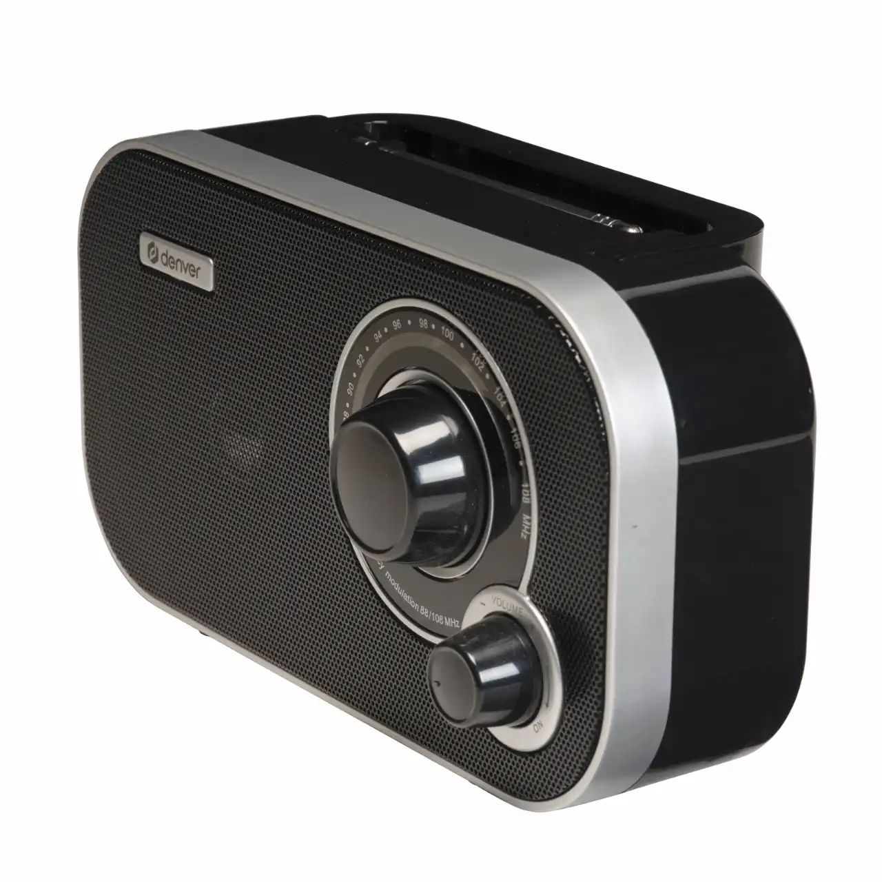 TR-51B BLACK - Denver TR-51B. Radio FM port�til con sintonizaci�n anal�gica y dise�o cl�sico. Funciona con corriente o pilas. Tama�o compacto.Corriente de 230 V~50 Hz. Negro