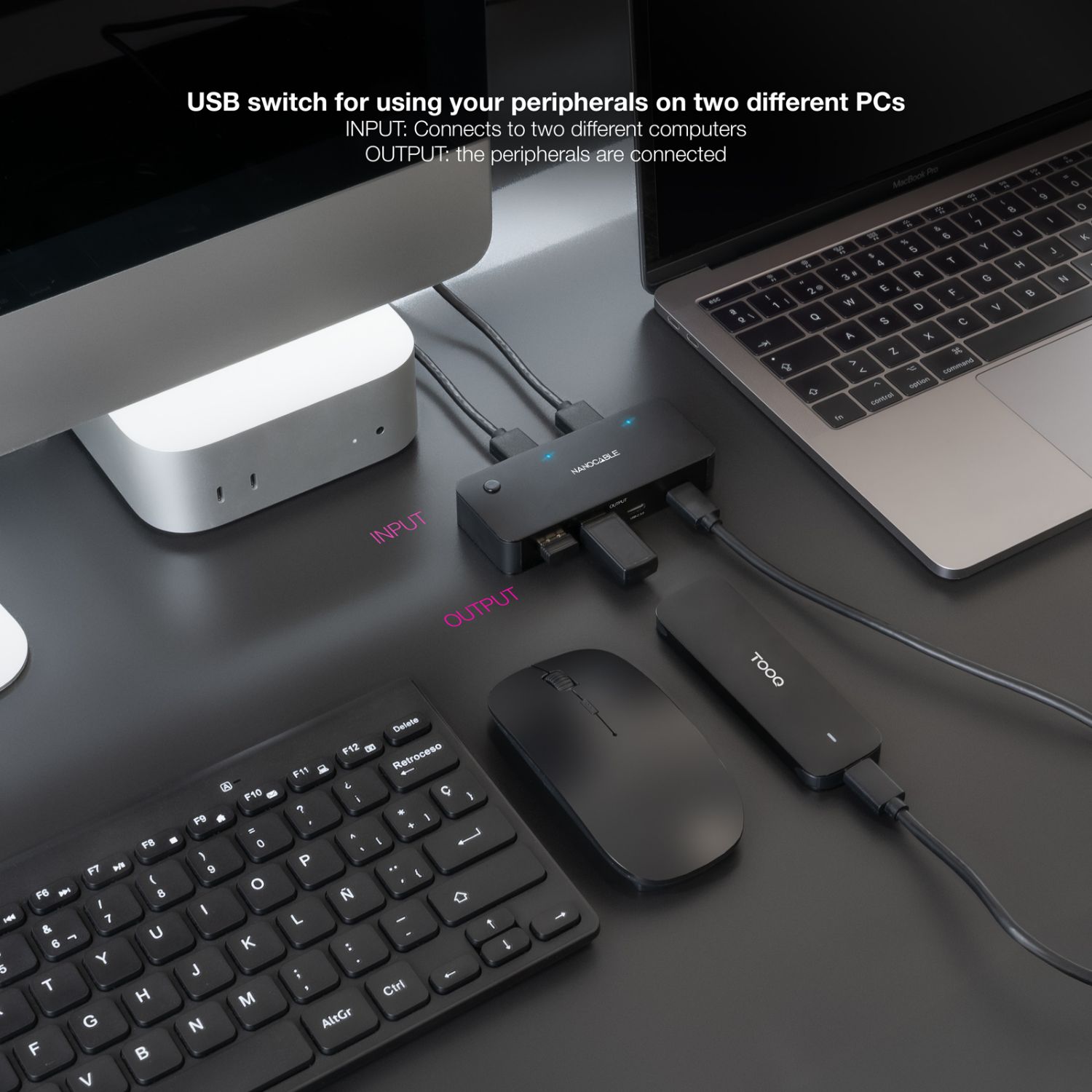 10.12.0011 - Conmutador Nanocable 4xUSB-A 3.0 2xUSB-C Negro (10.12.0011)