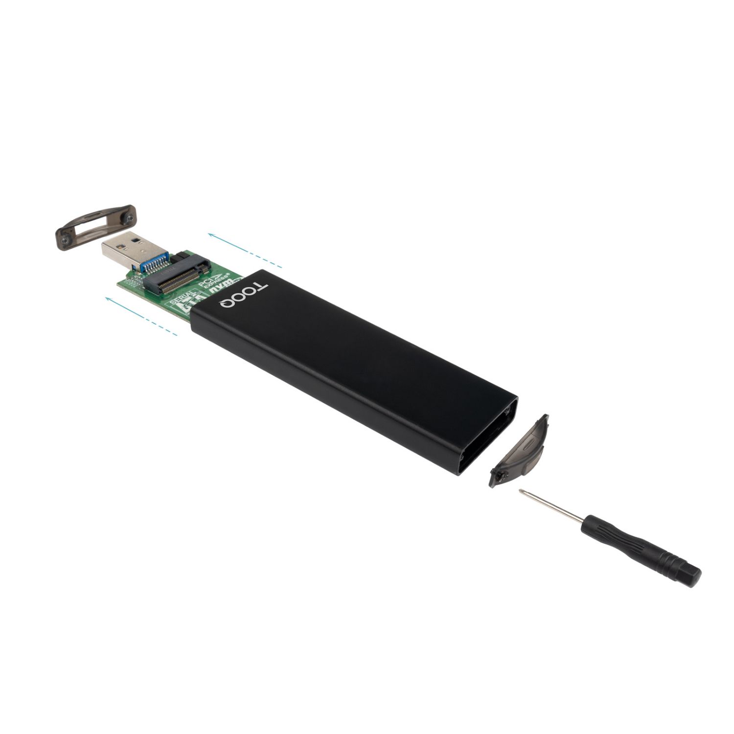 TQE-2240B - Caja Externa TooQ SSD M.2 NVMe SATA PCIe USB-A 3.0 USB-C 3.0 Negra (TQE-2240B)
