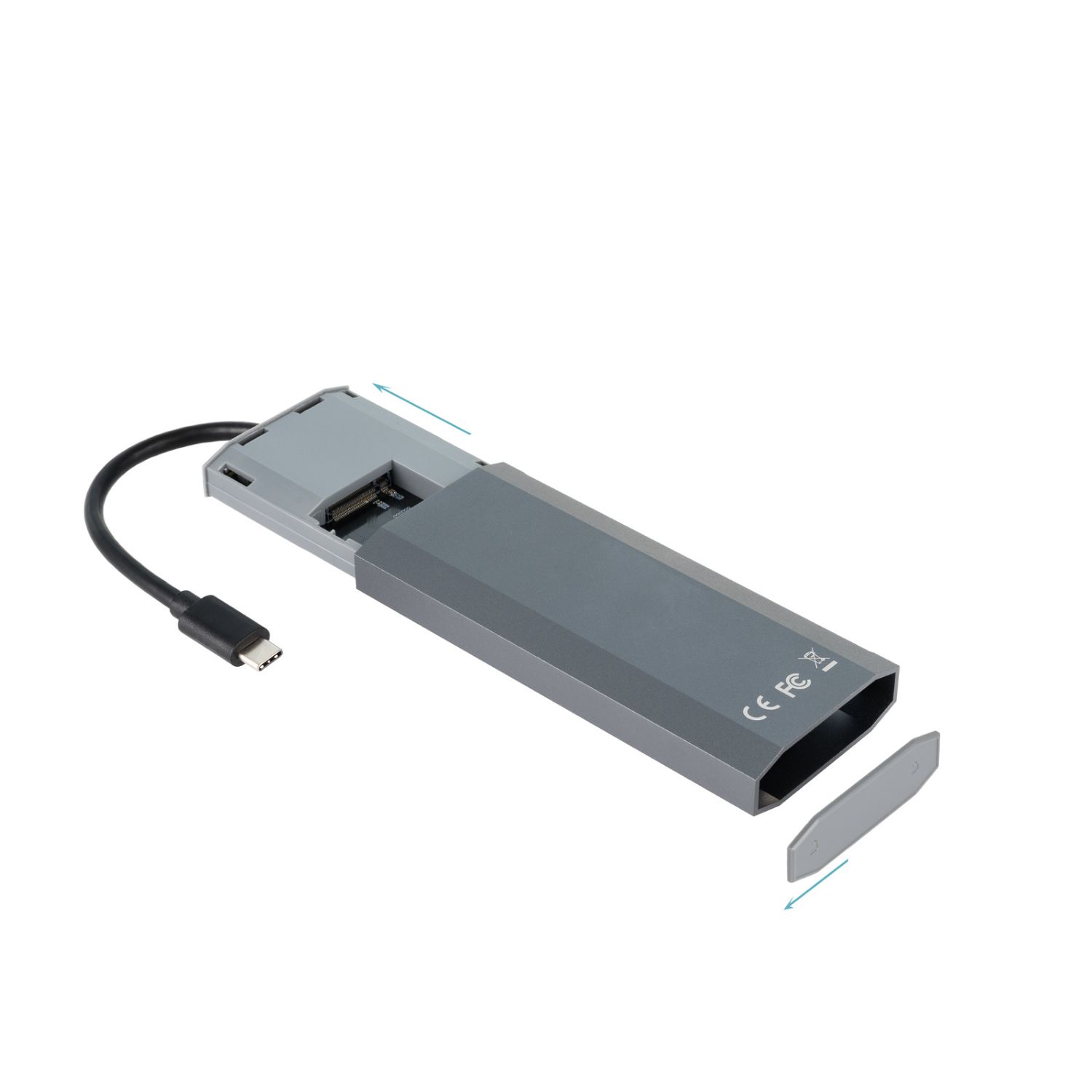 TQE-2241G - Docking Station TooQ SSD M.2 NVMe SATA PCIe 2xUSB-A 3.0 1xUSB-C 1xHDMI 2.0 4K/60Hz 1xUSB-C PD 100W Gris (TQE-2241G)