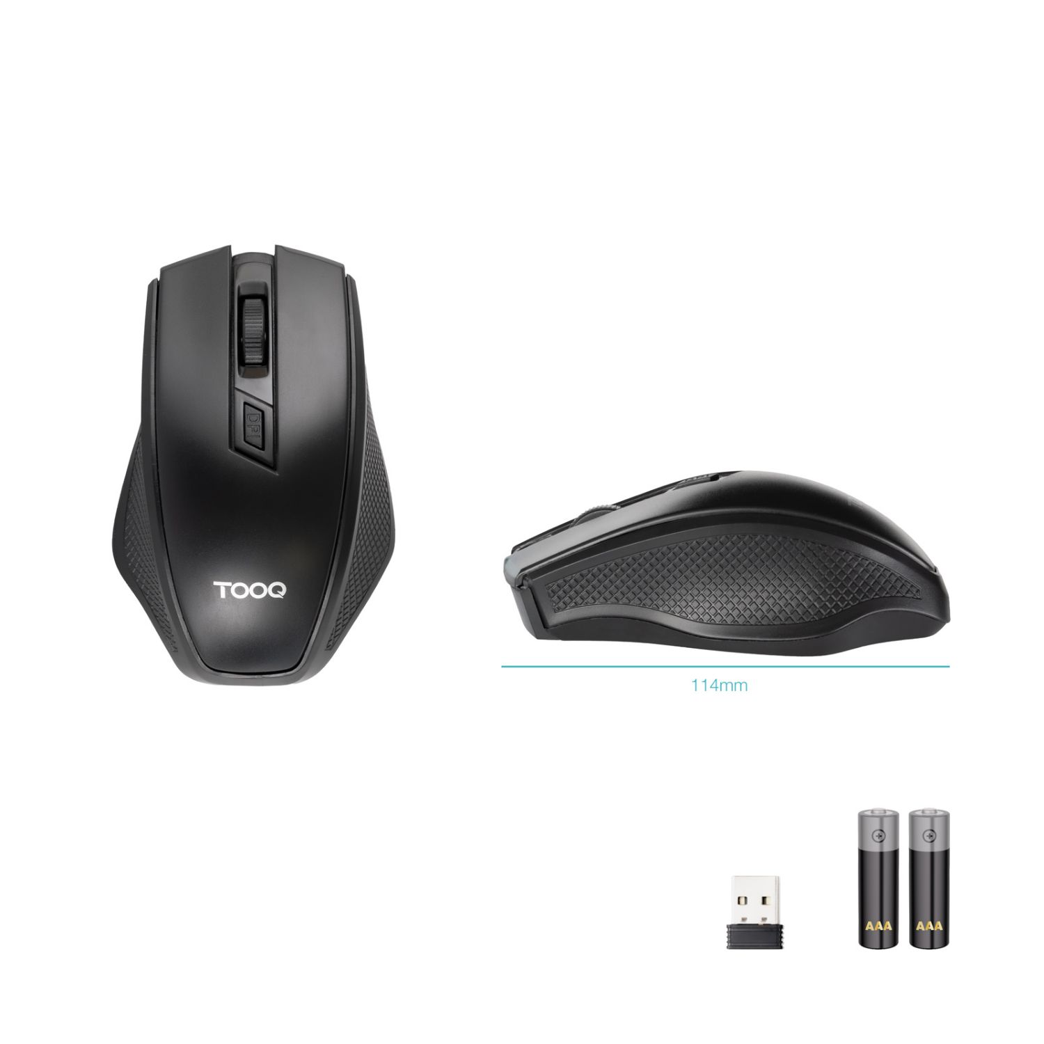 TQMW-1102-B - Rat�n TooQ Diestro �ptico RF Wireless 1600dpi 4 Botones Negro (TQMW-1102-B)