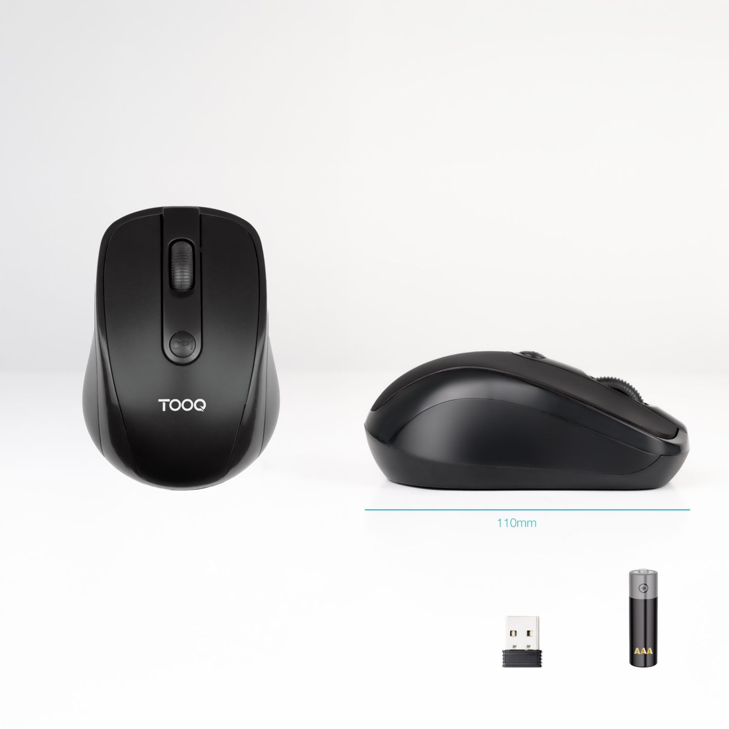 TQMW-1103-B - Rat�n TooQ Ambidextro �ptico RF Wireless 1600dpi 4 Botones Negro (TQMW-1103-B)