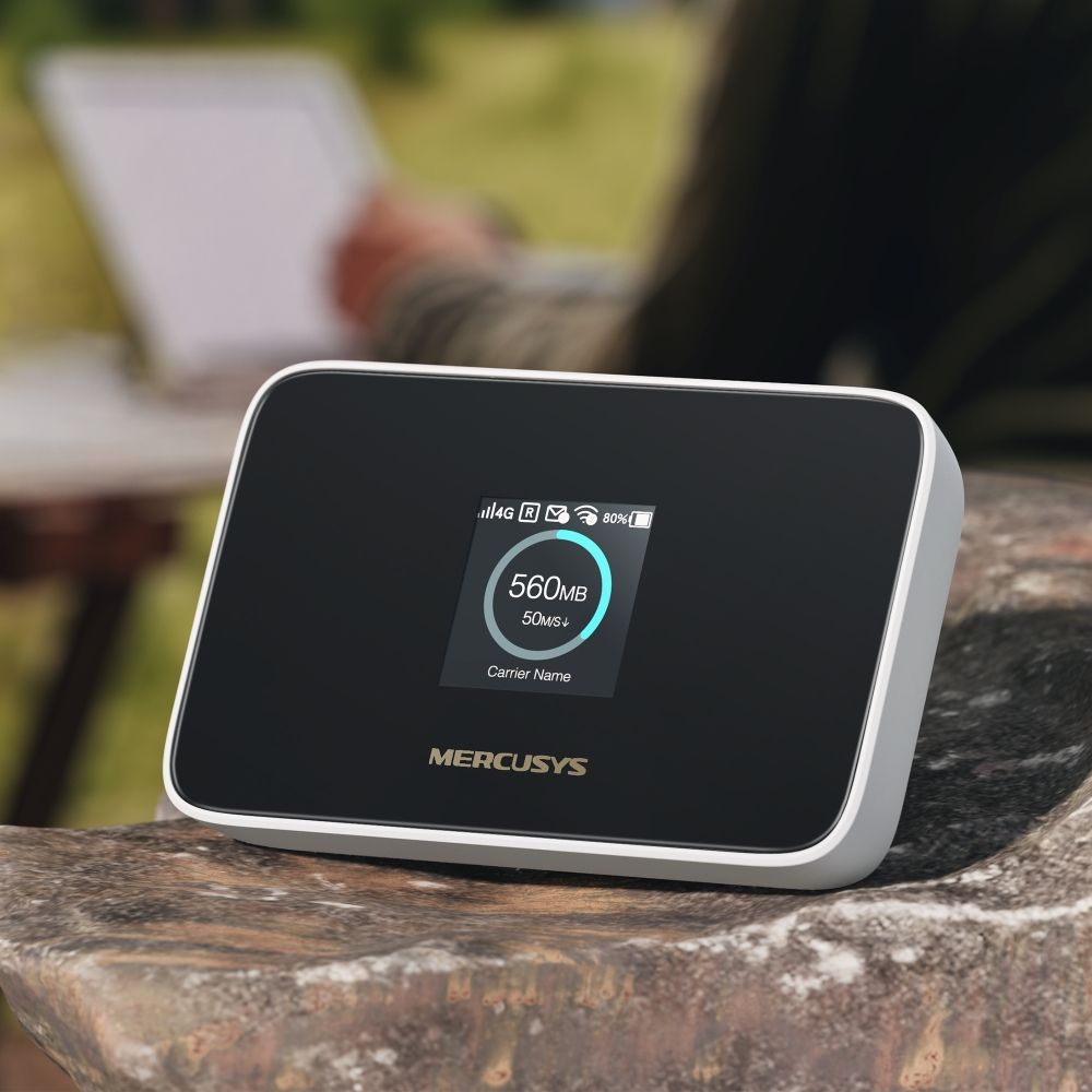 MT115 - Router Mercusys AX300 WiFi Pantalla TFT 4G LTE Negro/Blanco (MT115)
