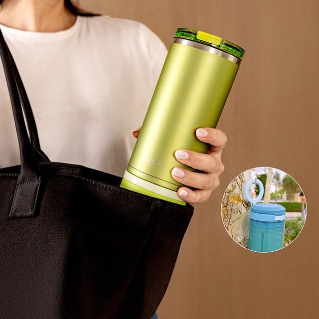 A01_EU01_123293 - Batidora de Vaso CECOTEC Power Titanium Shake2Go Olive Steel 180W 600ml USB-C 3 Programas (A01_EU01_123293)