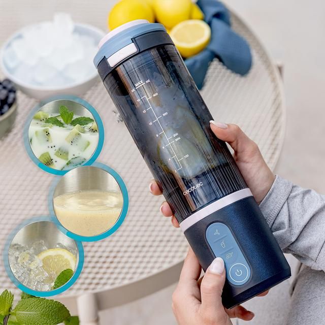 A01_EU01_123299 - Batidora de Vaso CECOTEC Power Titanium Shake2Go Olive 180W 600ml USB-C 3 Programas (A01_EU01_123299)