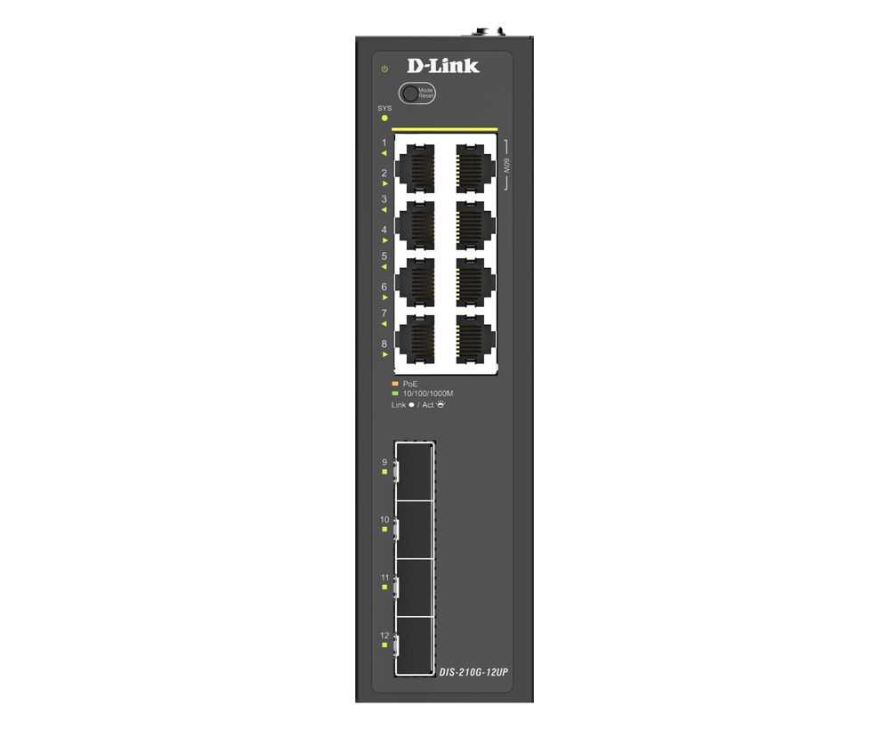 DIS-210G-12UP - Switch D-Link Gestionado L2/L3 8xRJ45 4xSFP Ethernet LAN GbE PoE++ Negro (DIS-210G-12UP)
