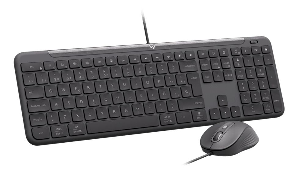 920-013345 - Kit Teclado + Rat�n Logitech Signature Slim Wired Combo MK620 QWERTY USB-C �ptico 4000dpi Cable 1.8m Grafito (920-013345)