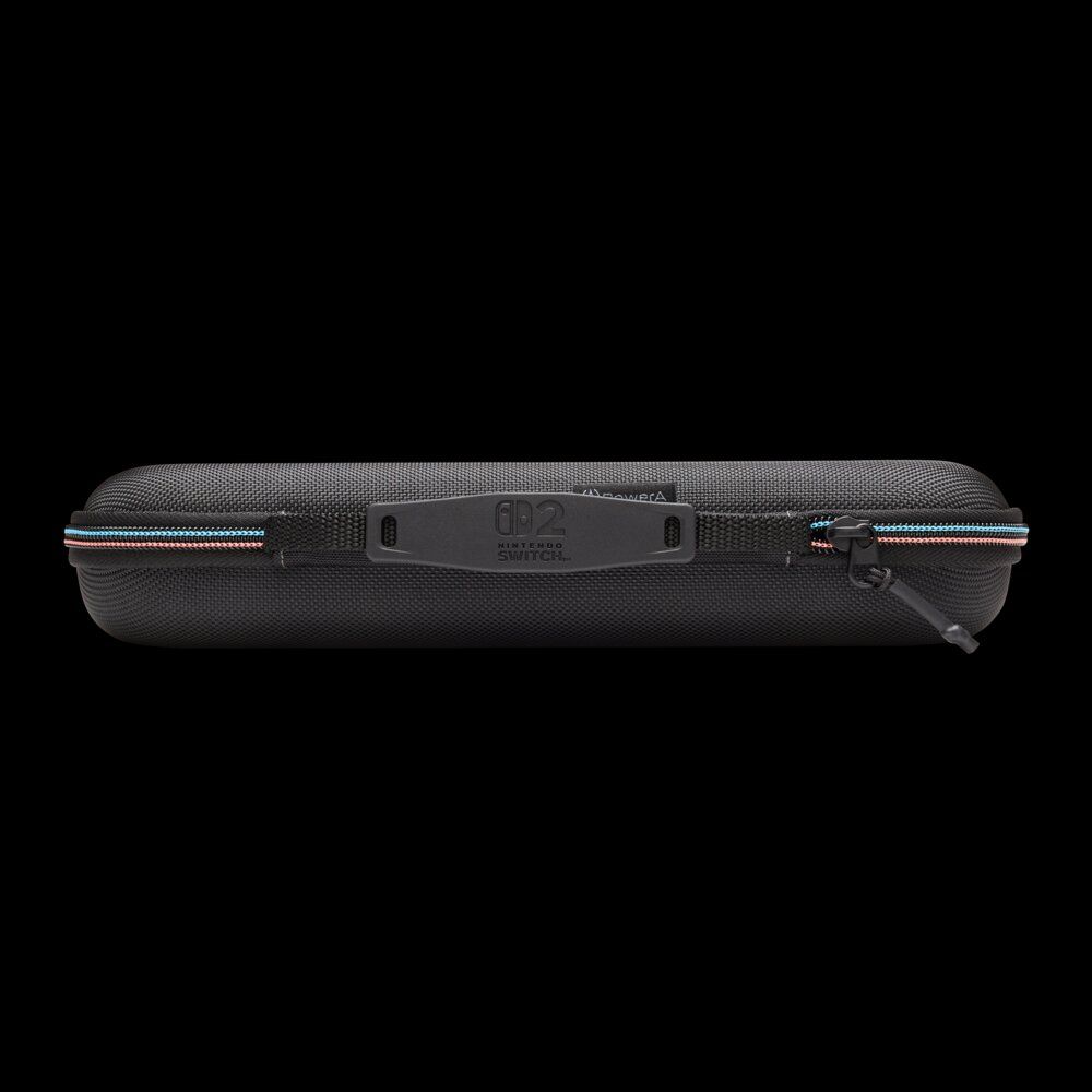 NSCS0552 - Funda protectora PowerA Protection Case para Nintendo Switch 2 Carcasa rigida Soporte de juego integrado Guardado para 9 tarjetas de juego y tarjetas microSD Bolsillo de malla Interior de felpa suave Asa de transporte Negro(NSCS0552)
